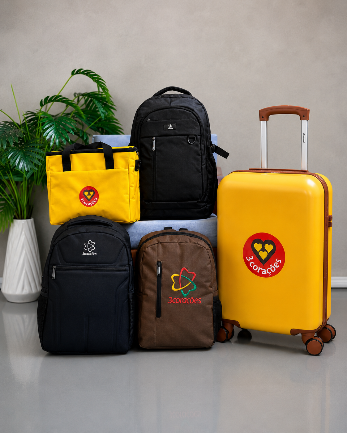 Detalhe de acabamento de mochila premium